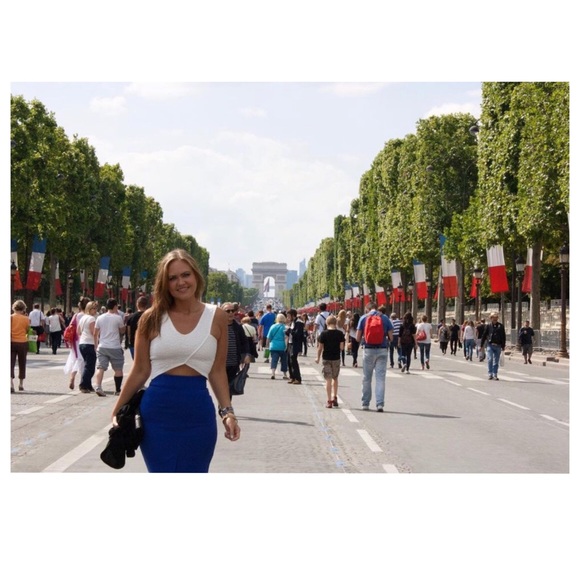 Cobalt Blue Scuba Pencil Skirt Size Medium - Picture 11 of 16